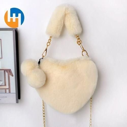 Home HUAHUA HUAHUA Plush Love Handbag Shoulder Bag Crossbody Bag Wallet White