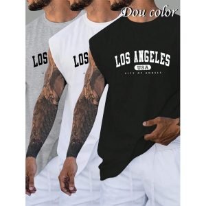 Dou-color Men’s Vests 3in1 Tank Top T-Shirt