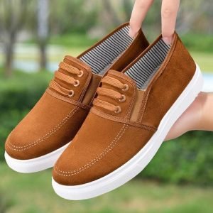 suede pseudo laced shoe sneakers brown