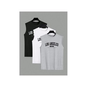 Dou-color Men’s Vests 3in1 Tank Top T-Shirt